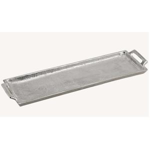 Kaarsenbord plateau - metaal - zilver - rechthoekig - 44 x 13 x 3 cm - Kaarsenonderzetter