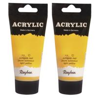 Acrylverf/hobbyverf op waterbasis - 3x - lichtgeel - 75 ml - Schilderen/knutselen