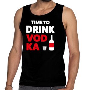 Time to drink Vodka tanktop / mouwloos shirt zwart heren