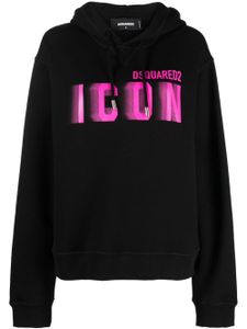 DSQUARED2 hoodie Icon Blur en coton - Noir