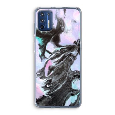 Pastel zwart: Motorola Moto G9 Plus Transparant Hoesje