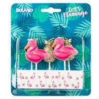 Kaarsjes Flamingo/ananas (5st) - thumbnail