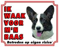 Welsh Corgi Brindle Waakbord - Ik waak voor