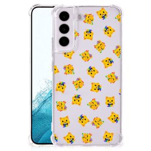 Doorzichtige Silicone Hoesje voor Samsung Galaxy S22 Katten Emojis