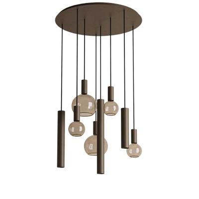 Hanglamp Riva rond 8 lichts platinum