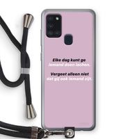gij zijt ook iemand: Samsung Galaxy A21s Transparant Hoesje met koord