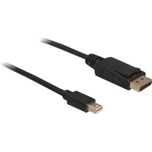 DeLOCK mini DP/DP 1.2 2 m Mini DisplayPort DisplayPort Zwart