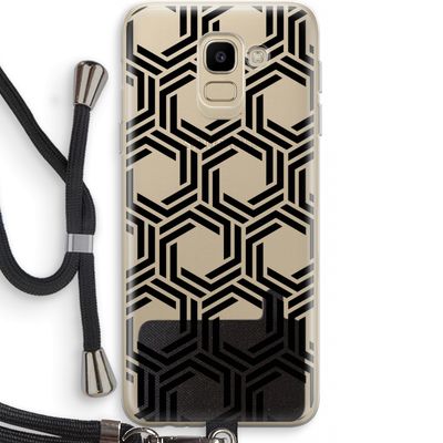 Geometrisch patroon: Samsung Galaxy J6 (2018) Transparant Hoesje met koord
