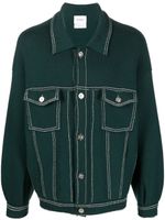 Barrie veste oversize en jean à coutures contrastantes - Vert