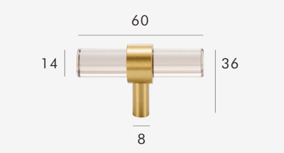 Moderne Messing & Acryl Meubelgreep Moderne Messing & Acryl Meubelgreep
