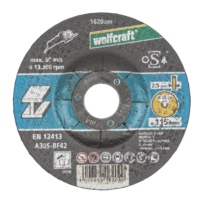 Wolfcraft Doorslijpschijf | Ø115 x 2,5 x 22,23 | 1 stuk - 1620099