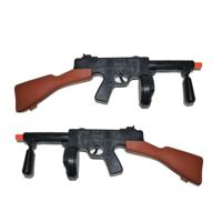 Funny Fashion Speelgoed machinepistool - 2x - wapens gangsters - zwart - 50 cm - Tommygun geweer