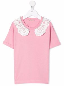 Nº21 Kids t-shirt à ornements en cristal - Rose