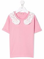 Nº21 Kids t-shirt à ornements en cristal - Rose