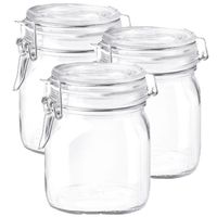 Set van 6x stuks glazen weckpotten/inmaakpotten met beugelsluiting 750 ml