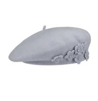 Stetson Barascon Basque Flower Baret Dusty Blauw Stetson Barascon Basque Flower Baret Dusty Blauw