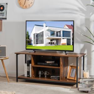 TV Stand voor TV's tot 50 Inch Houten Kast met Verstelbare Plank voor Woonkamer Bruin