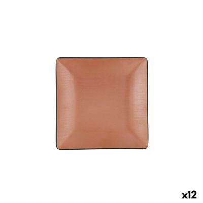 Dinerbord Bidasoa Gio Bruin Plastic 18 x 18 cm (12 Stuks)