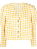 Miu Miu veste en tweed à motif pied-de-poule - Jaune - thumbnail