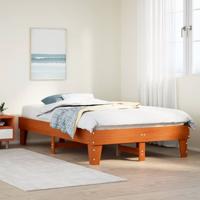 Bedframe zonder matras massief grenenhout wasbruin 135x190 cm