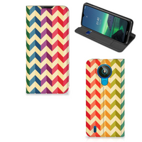 Nokia 1.4 Hoesje met Magneet Zigzag Multi Color