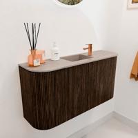 Toiletmeubel Mondiaz Joya Dlux | 83.2 cm | Meubelkleur Walnut | Faye wastafel Saba Wasbak Midden | 1 kraangat