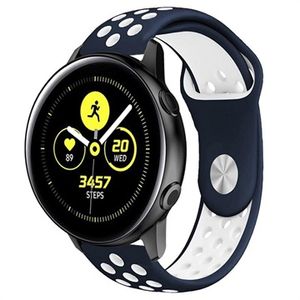 Samsung Galaxy Watch Active siliconen band - donkerblauw / wit