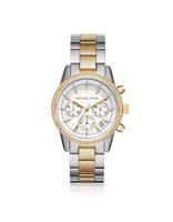 Michael Kors dameshorloge van 37 mm stalen armband en kast met quartz witte wijzerplaat Mk6474