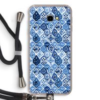 Blauw motief: Samsung Galaxy J4 Plus Transparant Hoesje met koord