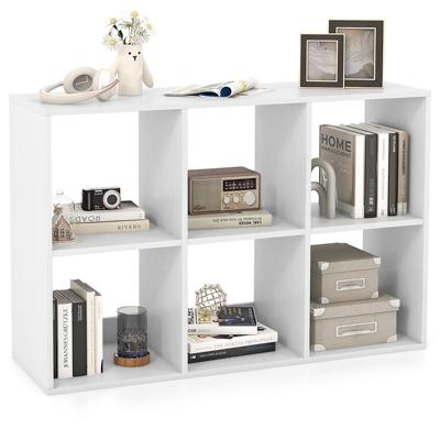 Boekenkast met 6 Vakken Cube Kast Vrijstaande Kast Open Kast Opbergkast voor de Woonkamer Wit