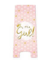 Waarschuwingsbord It's A Girl Roze/Goud