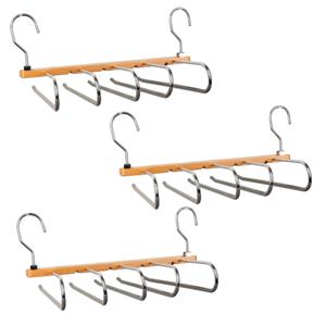 Nordix Kledinghangers - Broekhanger - Broekenhanger - Ruimtebesparend - 5 Delen - Verticaal - Hout - 3 stuks