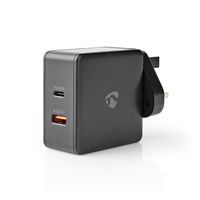 Thuislader | 3,0 A | USB (QC) / USB-C | Power Delivery 30 W | Zwart | UK-stekker