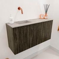 Toiletmeubel Mondiaz Joya Dlux | 80 cm | Meubelkleur Shadow | Faye wastafel Glace Wasbak Links | Zonder kraangat(en)