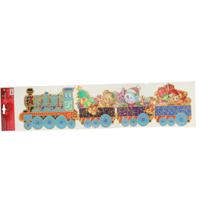 Kerst raamstickers - kerstberen in trein - vel 64 x 15 cm - raamversiering - kerstversiering