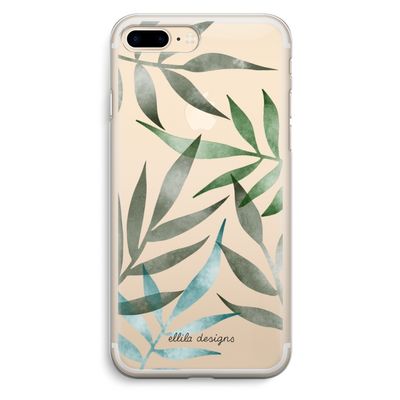 Tropical watercolor leaves: iPhone 7 Plus Transparant Hoesje