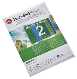 GBC Peel`n Stick Lamineerhoezen A3 2x75 micron Glanzend (25)