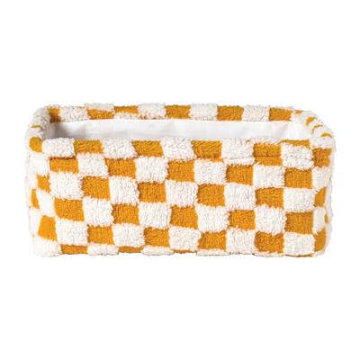 Mand checks middel - oranje/wit - 13x33x23 cm