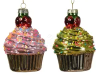 Kerstornament Cupcake Aardbei Assorti 1st
