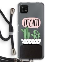 I love cacti: Samsung Galaxy A22 5G Transparant Hoesje met koord