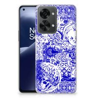 Silicone Back Case OnePlus Nord 2T Angel Skull Blauw - thumbnail