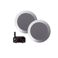 Aquasound Bluetooth Audio bluetooth audiosysteem - (35 watt / bt4.0 / auto-aux ) - met twist speakerset (mat chroom) - 230v/12v bmn35easy-tc