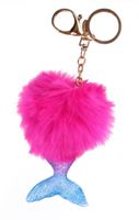 Create It! sleutelhanger fluffy met zeemeerminnenstaart 11 cm - thumbnail