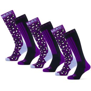Poederbaas Skisokken 6-pack Panther Purple-31/34