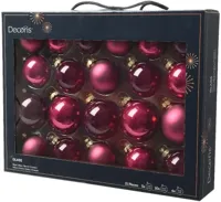 Decoris glazen kerstbal mix granaatappel 21 stuks