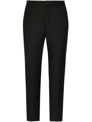 Dolce & Gabbana pantalon de costume à bandes logo - Noir