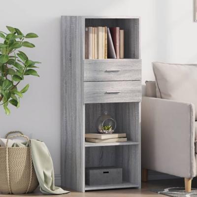 Hoge kast 45x42,5x124 cm bewerkt hout grijs sonoma eikenkleurig