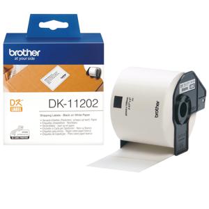 Brother DK-11202 Rol met etiketten 62 x 100 mm Papier Wit 300 stuk(s) Permanent hechtend DK11202 Verzendetiketten