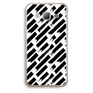 Zwarte vegen: Samsung Galaxy J3 (2016) Transparant Hoesje