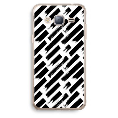 Zwarte vegen: Samsung Galaxy J3 (2016) Transparant Hoesje